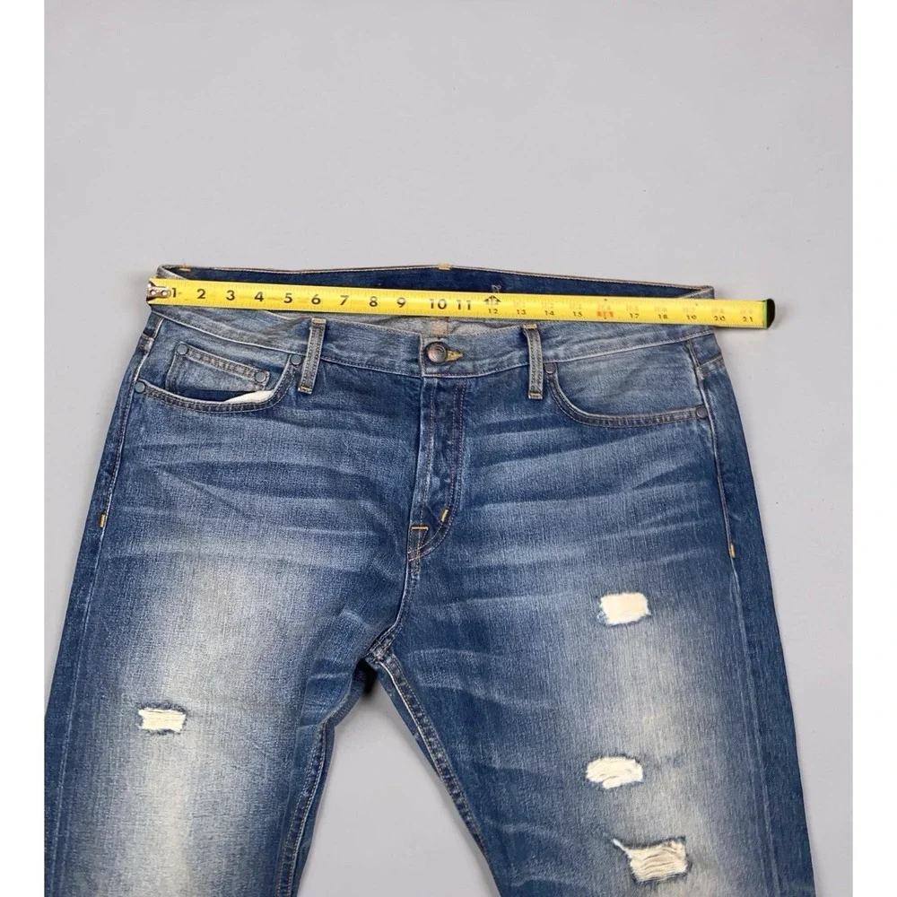 Asbury Park Selvedge Denim Jeans Men's Size 38x33 Distressed Blue Faded
